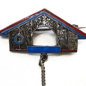 Topazio Jewelry - Topazio Portugal Scottie Dog House Sterling Brooch Topazio Jewelry - Topazio Portugal Scottie Dog House Sterling Brooch